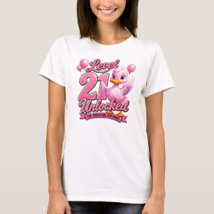 Camiseta Cumpleaños 21 – Nivel 21 Desbloqueado Pat
