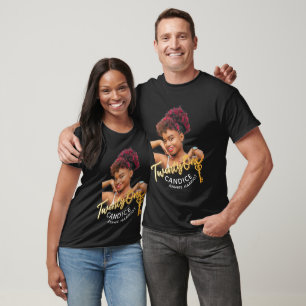 Camiseta Cumpleaños 21 personalizado foto llave dorada negr