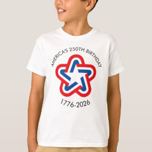 Camiseta Cumpleaños 250 de América 1776-2026 Rojo Blanco Az