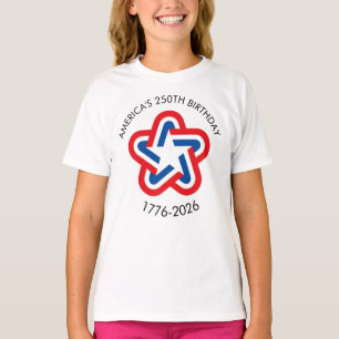 Camiseta Cumpleaños 250 de América 1776-2026 Rojo Blanco Az