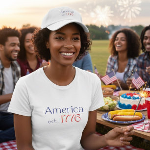 Camiseta Cumpleaños 250 de América establecido en 1776 Tipo