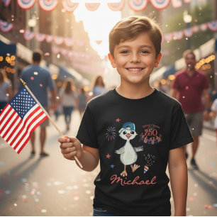 Camiseta Cumpleaños 250 de EE. UU. Niños Patrióticos Ganso 
