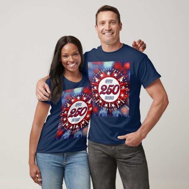 Camiseta Cumpleaños 250 Gráfico de EE. UU. Explosión de Fue (Unisexo)