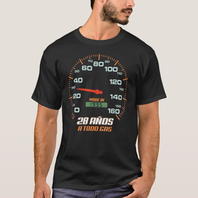 Camiseta Cumpleanos 28 Anos A Todo Gas Nacidos En 1995 Moto (Anverso)