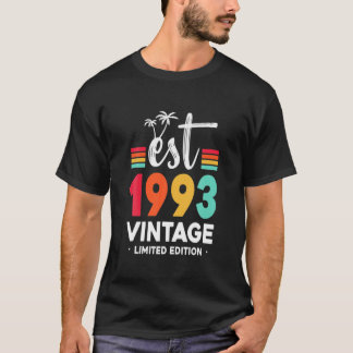 Camiseta Cumpleaños 28 Años Est.1993 Vintage Limite 1993