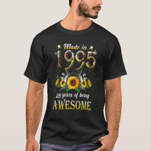 Camiseta Cumpleaños 28 Del Girasol Para Las Mujeres Floral 