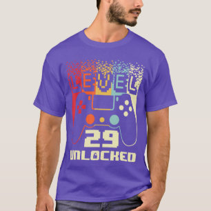 Camiseta Cumpleaños 29 para hombres Nivel 29 Desbloqueado J
