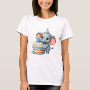 Camiseta Cumpleaños 2 de elefante lindo