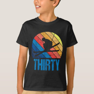 Camiseta cumpleaños 30 retro esquí esquiar hombre 30 años