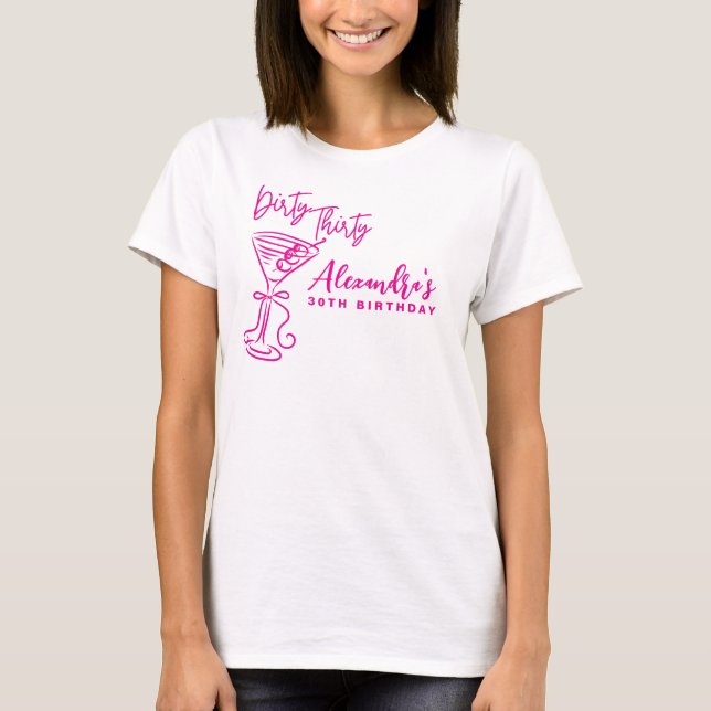 Camiseta Cumpleaños 30 treinta sucio rosa de moda (Anverso)