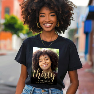 Camiseta Cumpleaños 30 y fabuloso con foto personalizada