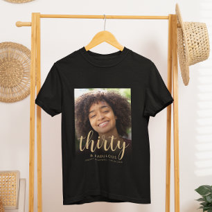 Camiseta Cumpleaños 30 y fabuloso con foto personalizada