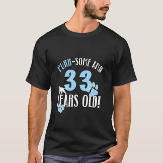 Camiseta Cumpleaños 33 33 años dueña de gato amante de los 