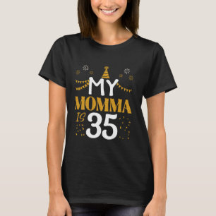Camiseta Cumpleaños 35 de mi mamá 35 años 1990 Mot