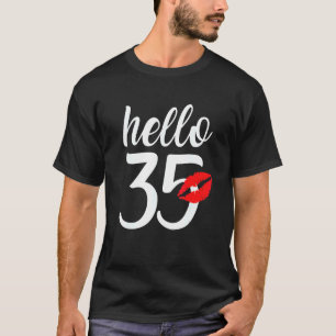 Camiseta Cumpleaños 35° Jornada Para Chicas Mujeres Hola 35