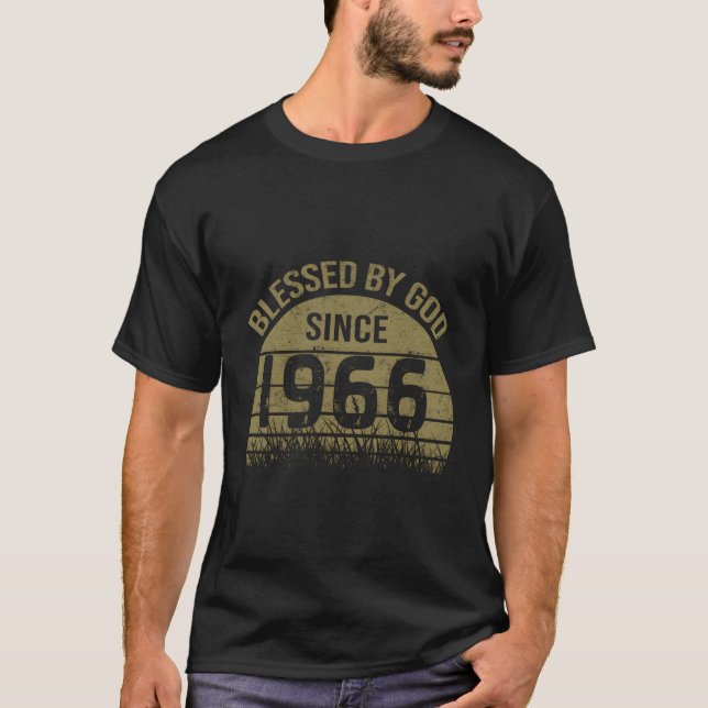 Camiseta Cumpleaños 365 Bendecido Por Dios Desde 1966 Vinta (Anverso)
