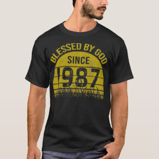 Camiseta Cumpleaños 365 Bendecido Por Dios Desde 1987 Vinta