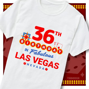 Camiseta Cumpleaños 36 cartel de bienvenida de Las Vegas Pa