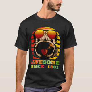 Camiseta Cumpleaños 39 Vintage Pug Perro Cachorros Increíbl