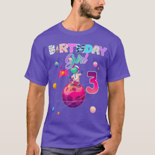 Camiseta Cumpleaños 3 años astronauta espacio Galay niña