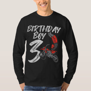 Camiseta Cumpleaños 3 Bicicleta Sucia Guay Motocross 3 cump