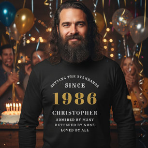 Camiseta Cumpleaños 40 Personalizado 1986 Agregar Nombre