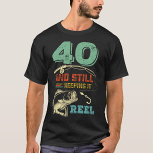 Camiseta Cumpleaños 40 Pesca Cumpliendo 40 Pescador Hombres