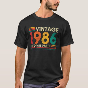 Camiseta Cumpleaños 40 Vintage 1986 Piezas Originales