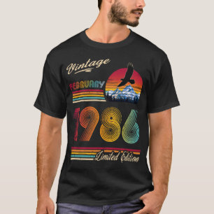 Camiseta Cumpleaños 40 Vintage Febrero 1986 40 Años