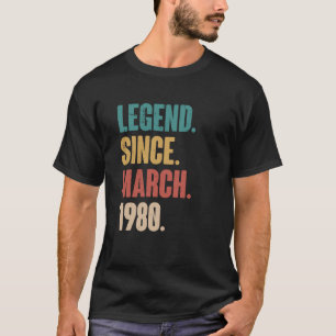 Camiseta Cumpleaños 43.ª Decoración Marzo 43 años de antigü