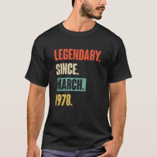 Camiseta Cumpleaños 45 de marzo Decoración Vintag de 45 año