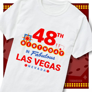 Camiseta Cumpleaños 48 cartel de bienvenida de Las Vegas Pa