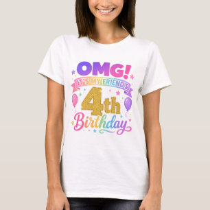 Camiseta Cumpleaños 4 Amigo OMG Es el 4to Cumpleaños de Mi