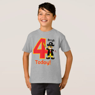 Camiseta Cumpleaños 4 de Pirata Bonito Arrgh Hoy