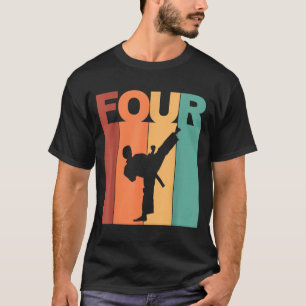 Camiseta Cumpleaños 4 Karate Tema Taekwondo 4 Años