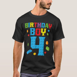 Camiseta Cumpleaños 4 Maestro Constructor Niño 4 Cuatro Año