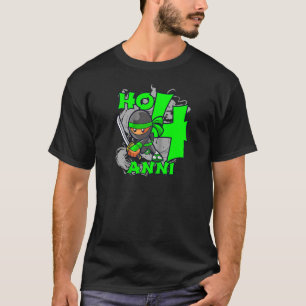 Camiseta Cumpleaños 4 Tengo 4 Años Ninja De Cuatro Años Rag