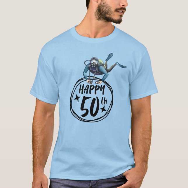 Camiseta Cumpleaños 50 de buceo (Anverso)