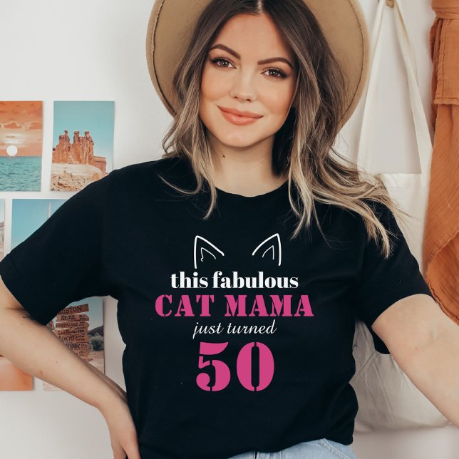 Camiseta cumpleaños 50 de mama Gato lindo (Subido por el creador)