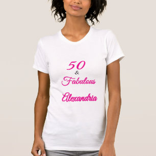 Camiseta Cumpleaños 50 & Fabuloso 50 Pink Black