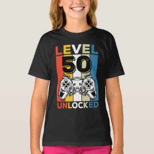Camiseta Cumpleaños 50 nivel desbloqueado 50 juegos vintage
