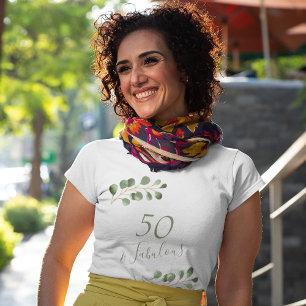 Camiseta cumpleaños 50 nombre personalizado elegante