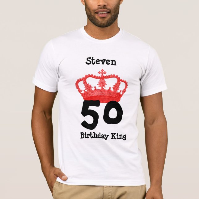 Camiseta Cumpleaños 50 o CUALQUIE rey Custom Name del (Anverso)