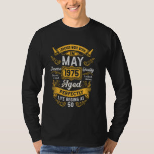 Camiseta Cumpleaños 50 The Real Legends Mayo 1975 50 Años