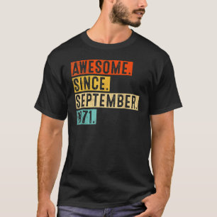 Camiseta Cumpleaños 51  51 años increíble desde septiembre