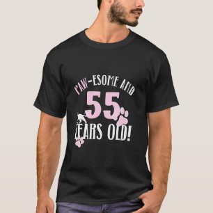 Camiseta Cumpleaños 55 55 Años Gata Madre Amante de los Gat