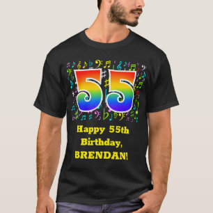Camiseta Cumpleaños 55: Símbolos musicales coloridos, Rai