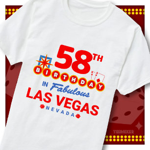 Camiseta Cumpleaños 58 cartel de bienvenida Las Vegas Party