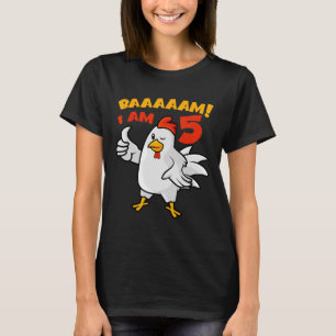 Camiseta Cumpleaños 5 de Pollo Granja Gallina Cluck
