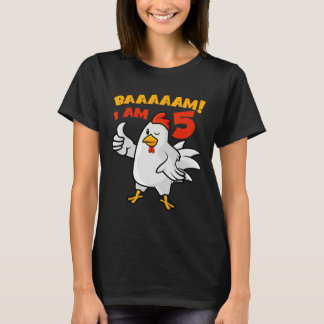 Camiseta Cumpleaños 5 de Pollo Granja Gallina Cluck